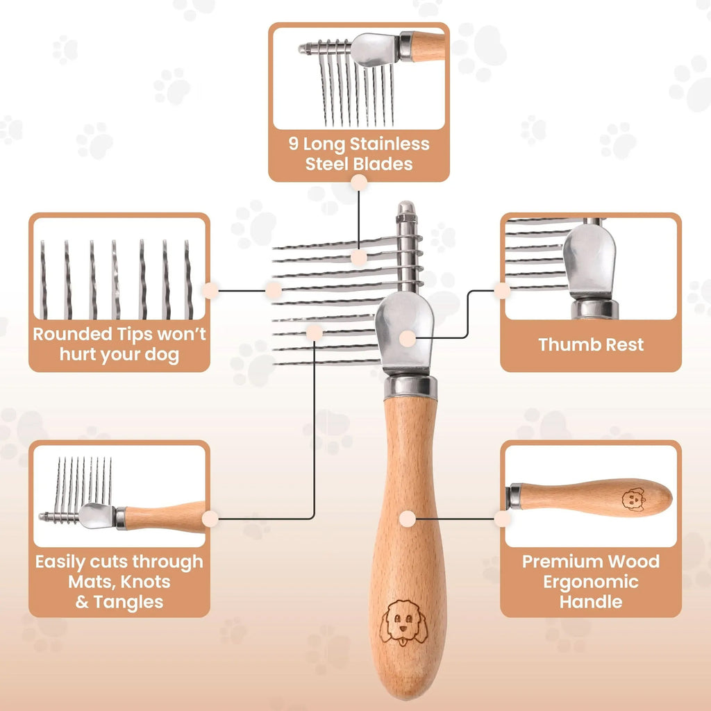 🌹Dog Dematting Brush & Undercoat Rake – Say Goodbye to Tangles, Hello to Smooth Fur! ✨